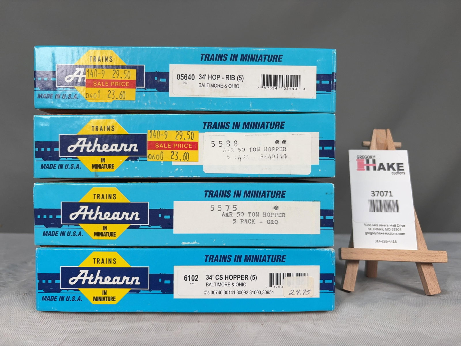 4 Athearn Hopper 5 Packs 05640, 5588, 5575, 6102 w/OB: 4 Athearn Hopper 5 Packs 05640, 5588, 5575, 6102 w/OB.� Please see Photos for details, C9. � Size 11x8x7