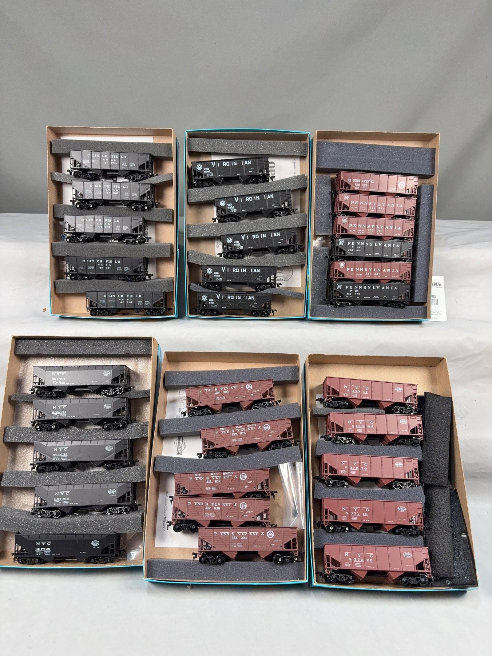 6 Athearn Hopper 5 Packs w/OB - 2