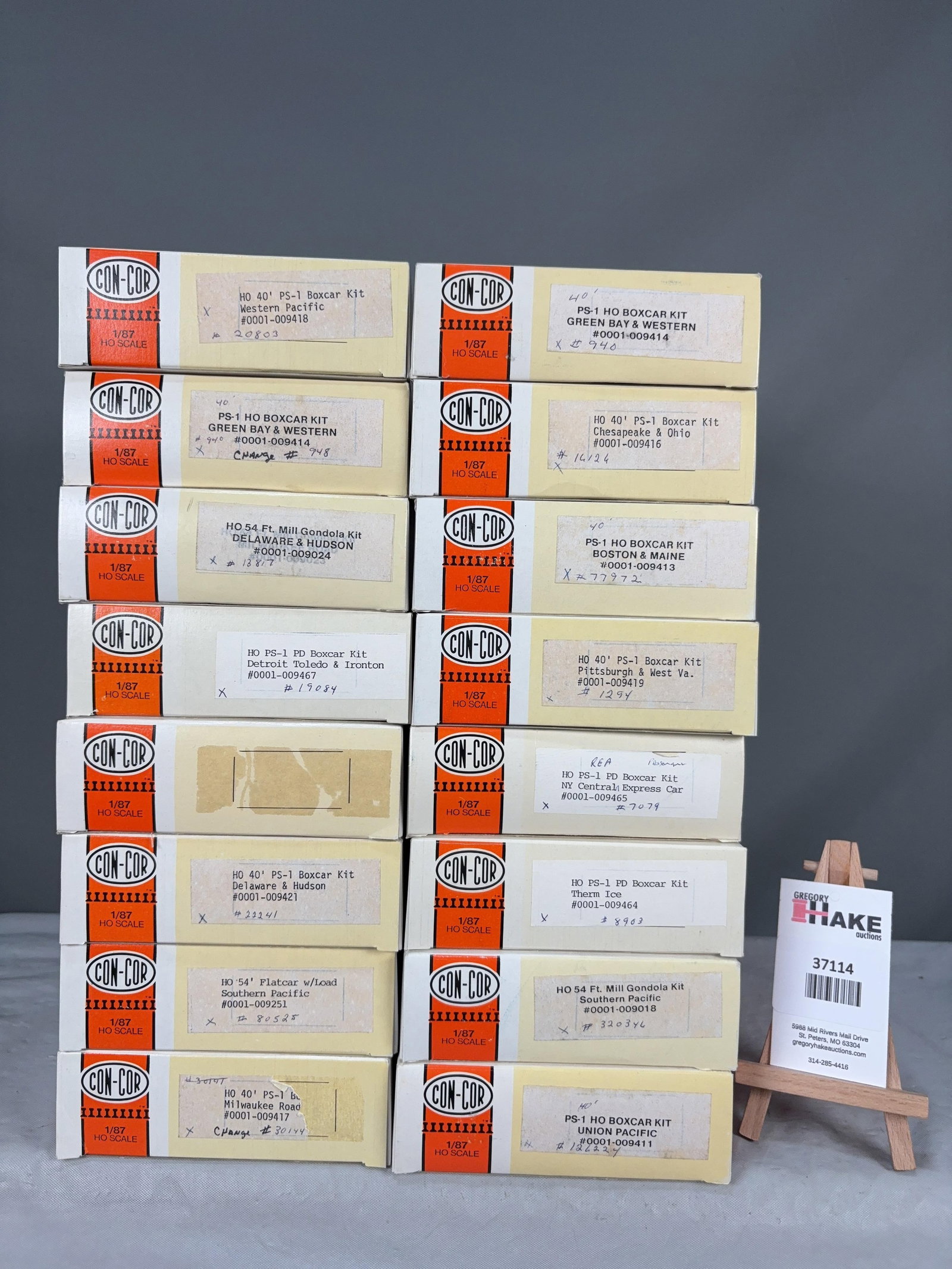 16 Con-Cor Freight Cars w/OB (1 of 4)