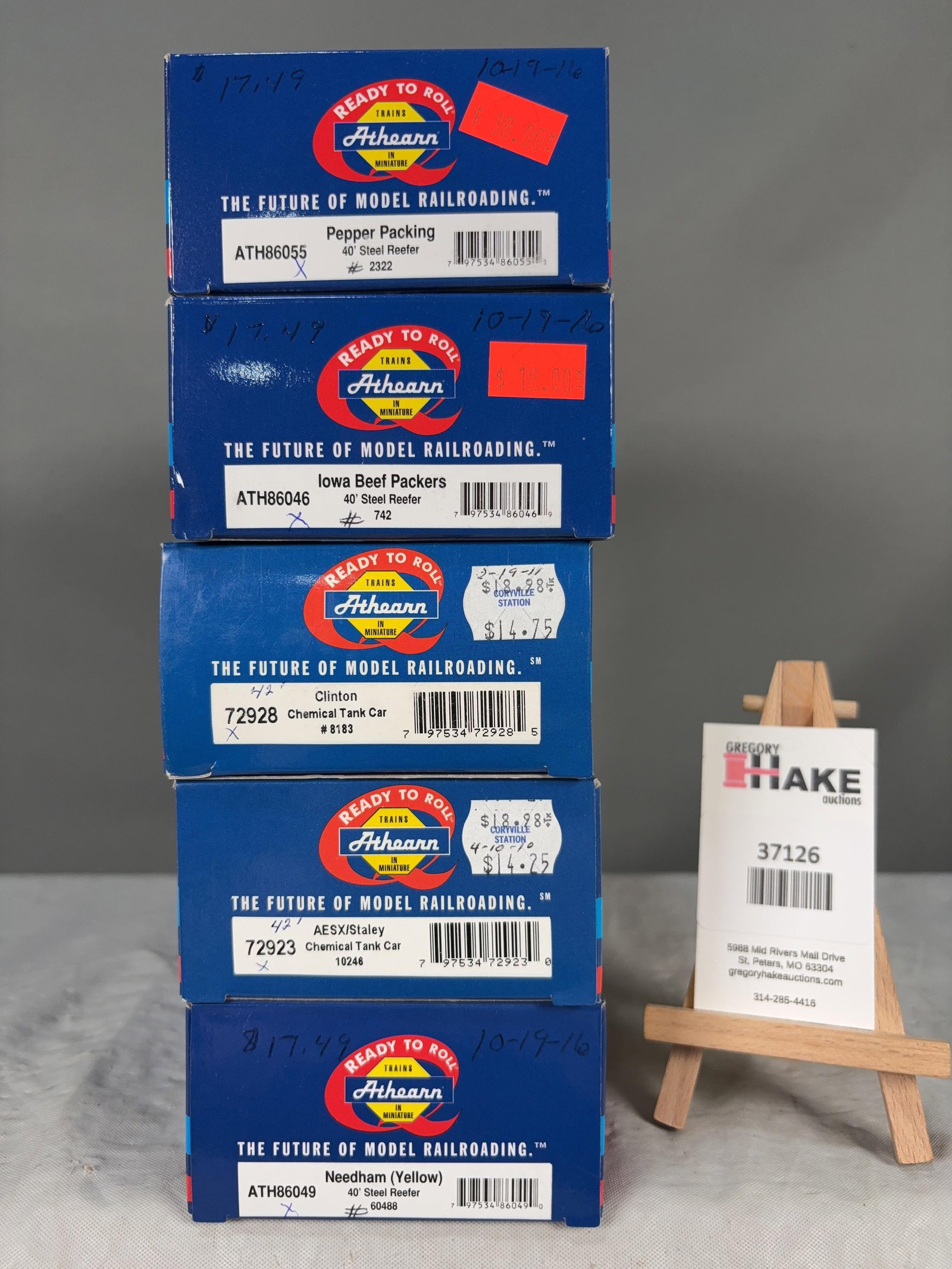 5 Athearn Freight Cars w/OB.: 5 Athearn Freight Cars w/OB.�Please see Photos for details. � Size 9x10x4