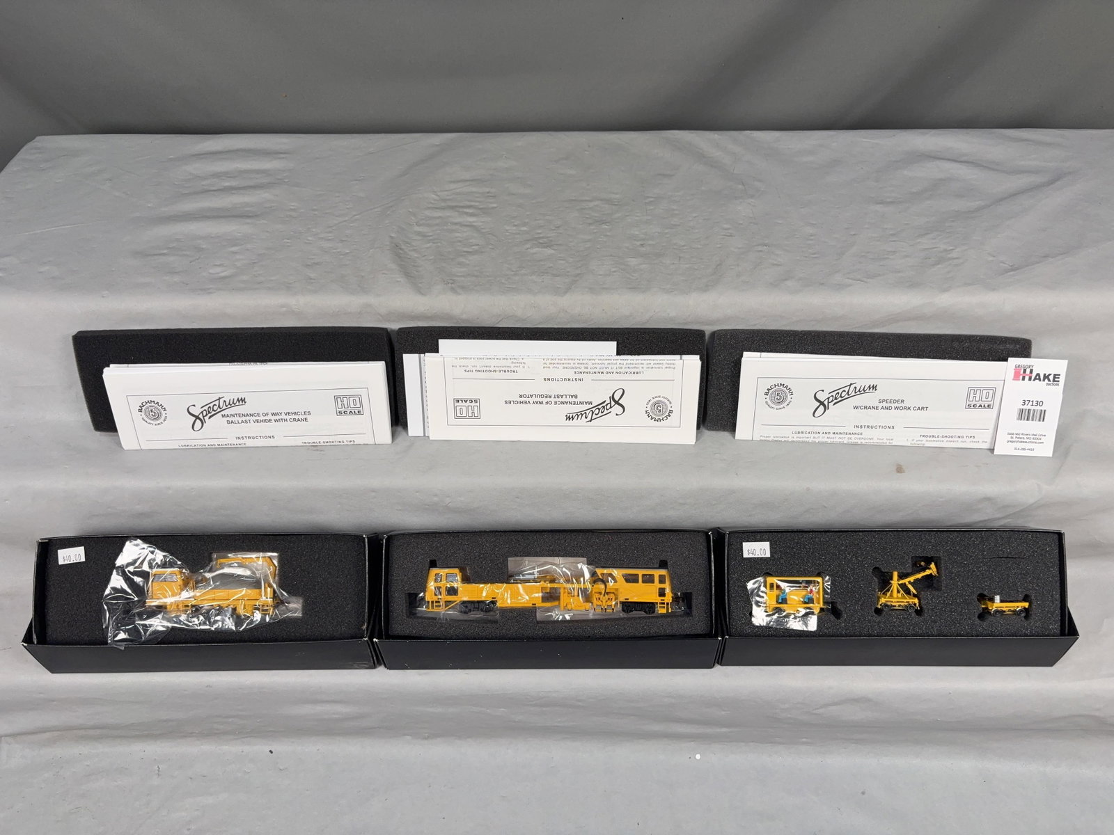 Bachmann Spectrum Ballast Vehicle w/Crane, Ballast Regulator, & Work Crane & Cart w/OB - 2