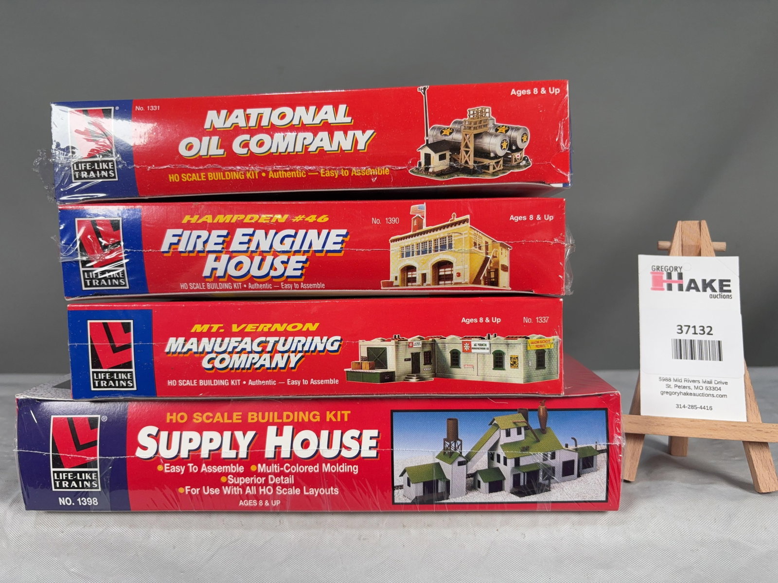 Life-Like Trains Building Structure Kits w/OB: Life-Like Trains Building Structure Kits w/OB. Supply House 1398, Mt. Vernon Mfg. Co. 1337, Hampden Fire House 1390 & National Oil Co. 1331 � Size 15x10x7