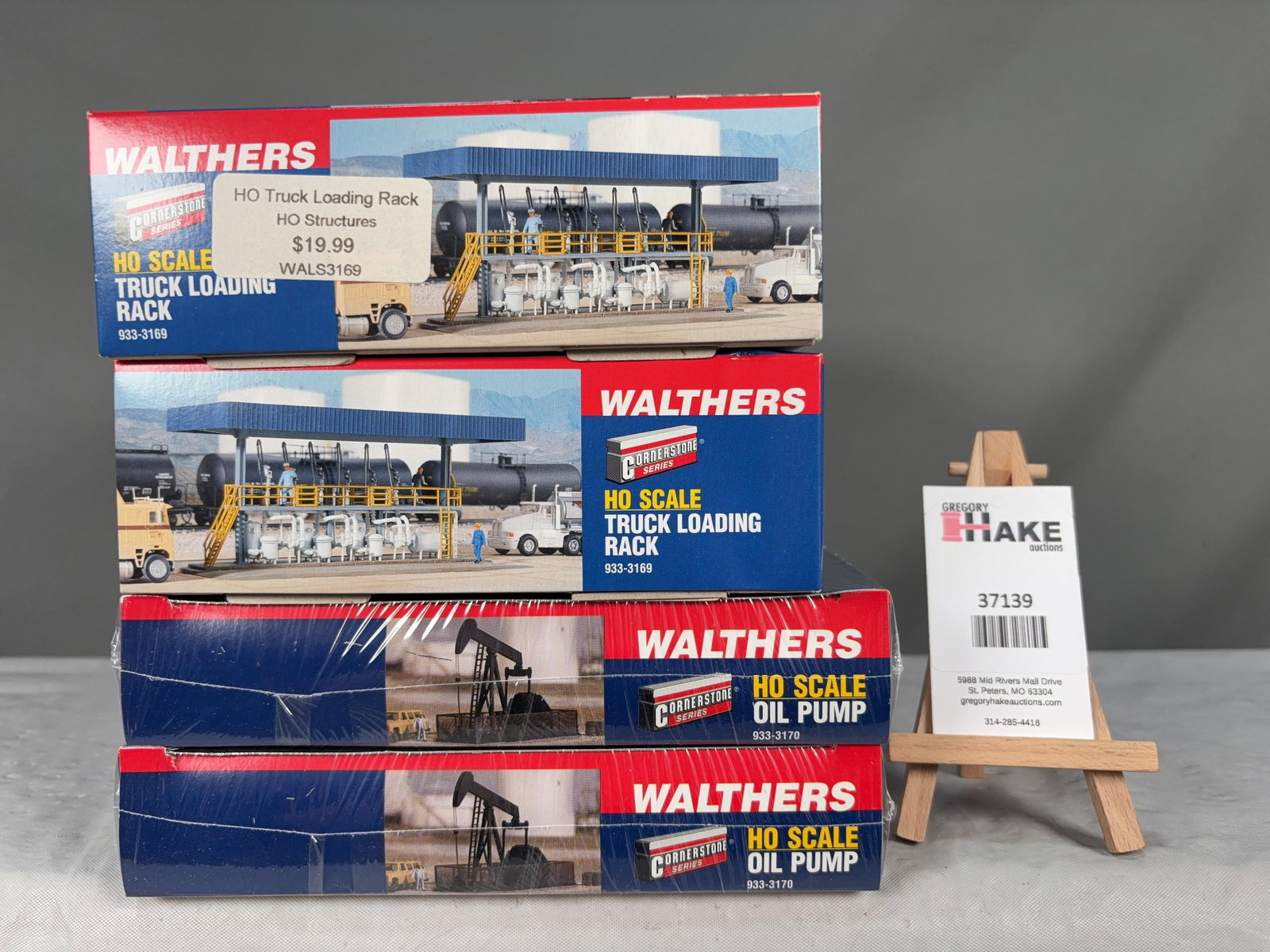 Walthers Cornerstone Series Building Structure Kits w/OB: �Walthers Cornerstone Series Building Structure Kits w/OB. (2) Truck Loading Racks 933-3169, (2) Oil Pumps 933-3170, C9. � Size 12x8x8