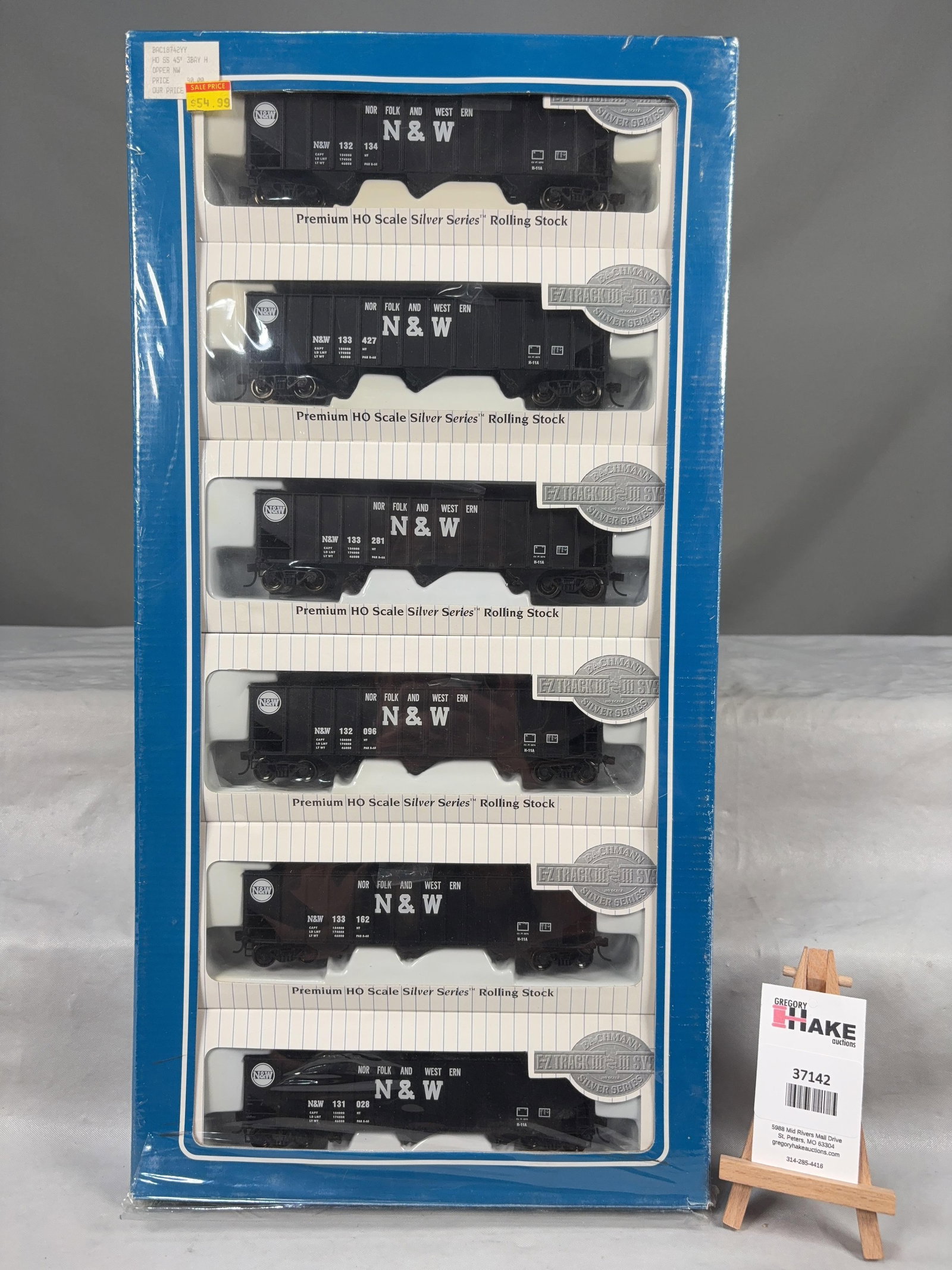 Bachmann Silver Series 3 Bay Hopper Norfolk & Western 18742 6-Pack w/OB - 2