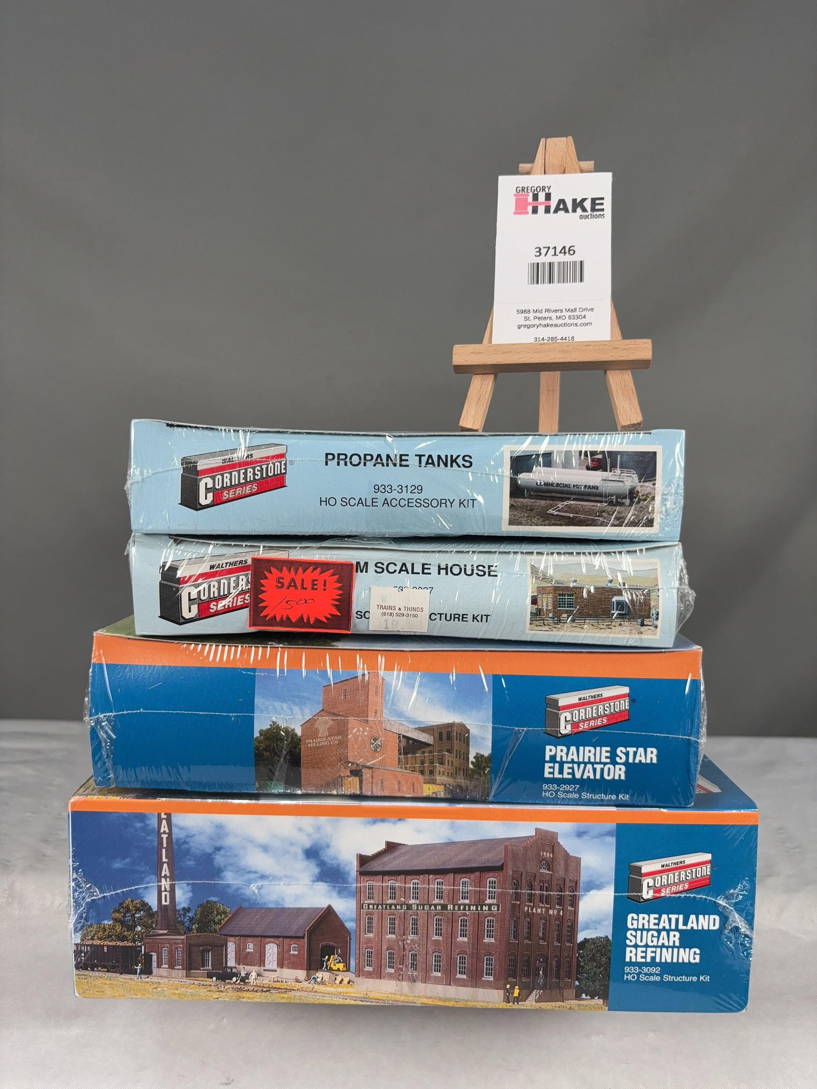 Walthers Cornerstone Series Building Structure Kits w/OB: Walthers Cornerstone Series Building Structure Kits w/OB. Propane Tanks 933-3129, Scale House, Prairie Star Elevator 933-2927, Greatland Sugar Refining 933-3092, C9. � Size 15x10x9