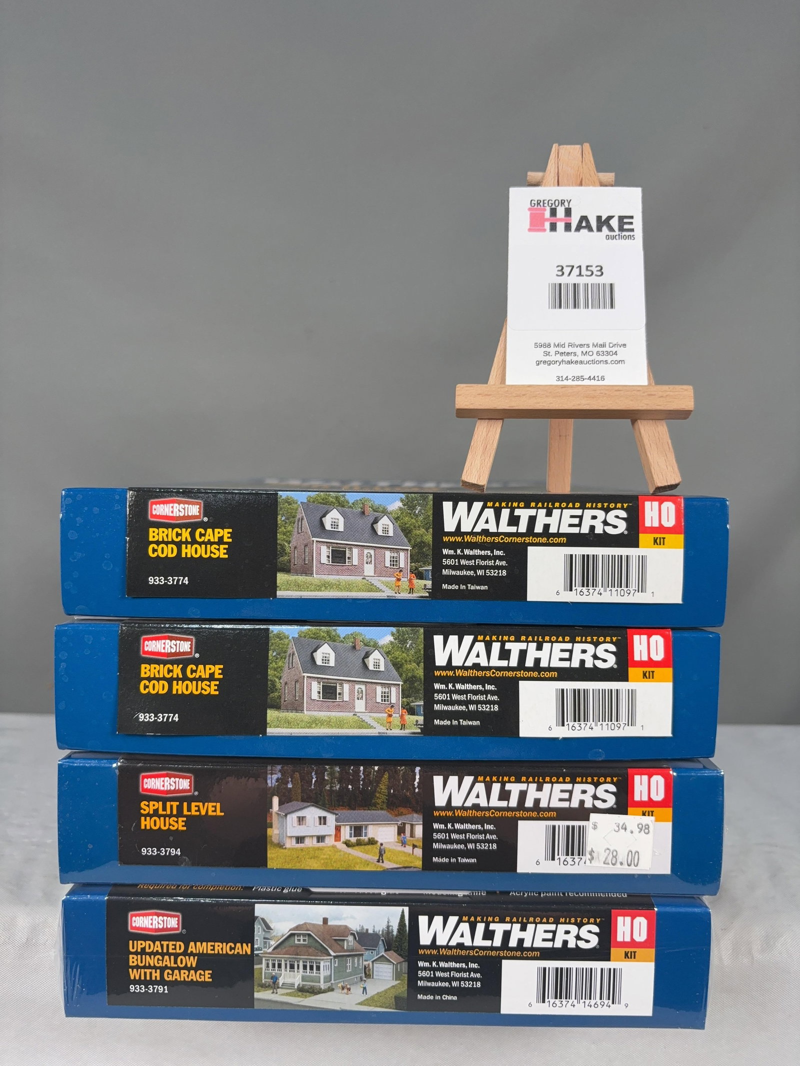 4 Walthers Cornerstone Series Home Structure Kits w/OB: 4 Walthers Cornerstone Series Home Structure Kits w/OB. Bungalow 933-3791, Split Level House 933-3794 & (2) Brick Cape Cod 933-3774, C9. Size 12x9x7