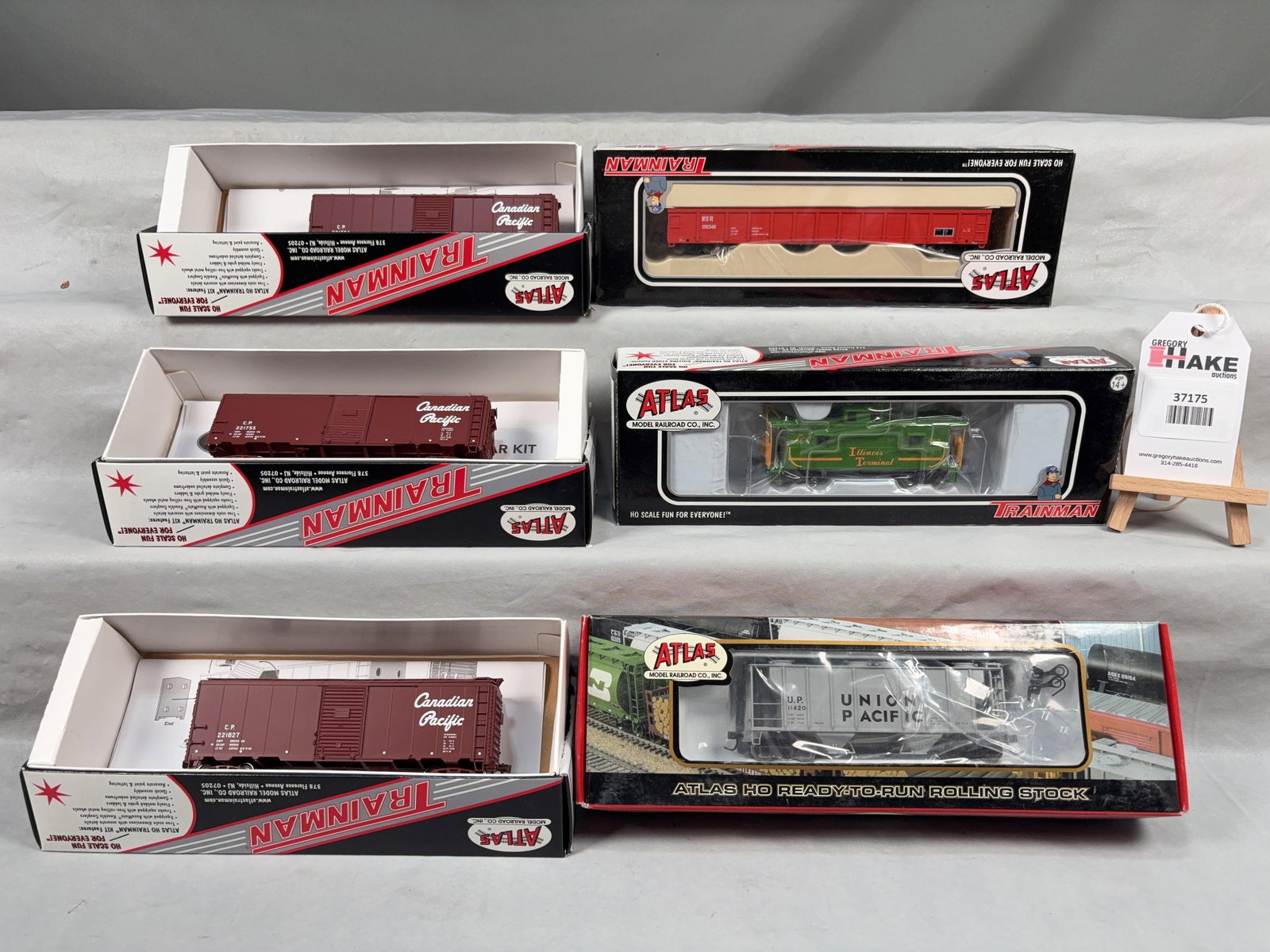 6 Atlas Freight Cars/Caboose w/OB - 2