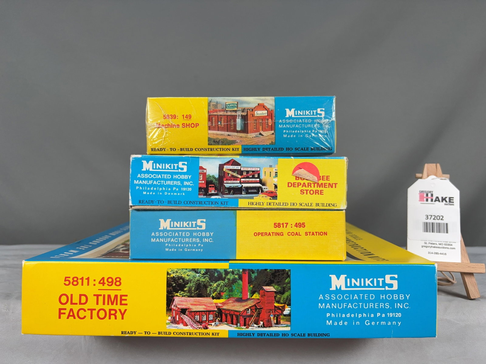 4 Minikits Building Structure Kits w/OB: 4 Minikits Building Structure Kits w/OB. Machine Shop, Department Store, Operating Coal Station, Old Time Factory.�Please see photos for details, C9. Size 15x11x7