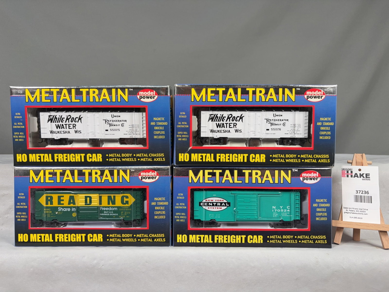 4 Model Power 40' Metal Box & Reefer Cars w/OB 2172, 2179, 2231, 2231 - 2