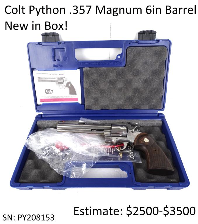 Colt Python .357 Magnum 6in Barrel New in Box: Colt Python .357 Magnum 6in Barrel New in Box