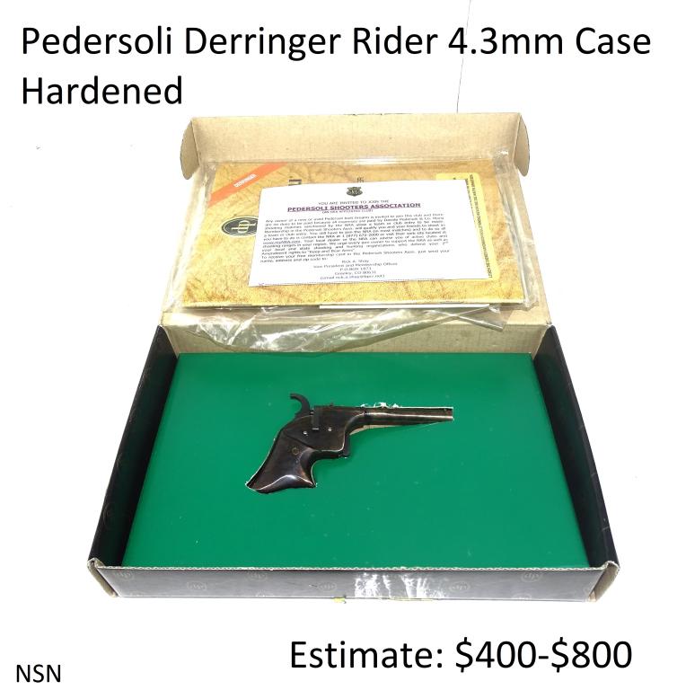 Pedersoli Derringer Rider 4.3mm Case Hardened: Original box and papers