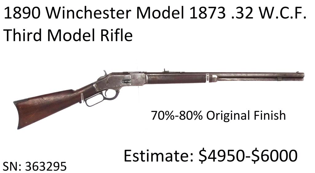1890 Winchester Model 1873 .32 W.C.F. Third Model: Rifle, 70%-80% Original Finish, All Original