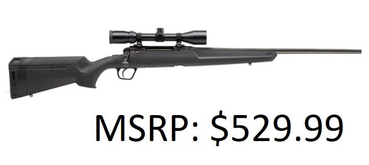 Savage Arms AXIS XP 6.5 Creedmoor Rifle W/Scope: Brand New, 4+1 Capacity, Matte Finish, Synthetic Stock