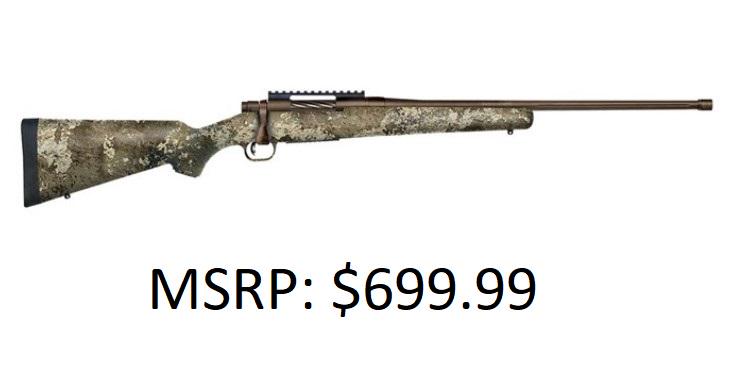 Mossberg Patriot Predator Strata 7mm PRC Rifle: Brand New, Camo Stock, Patriot Brown Cerakote Finish, 3+1 Capacity
