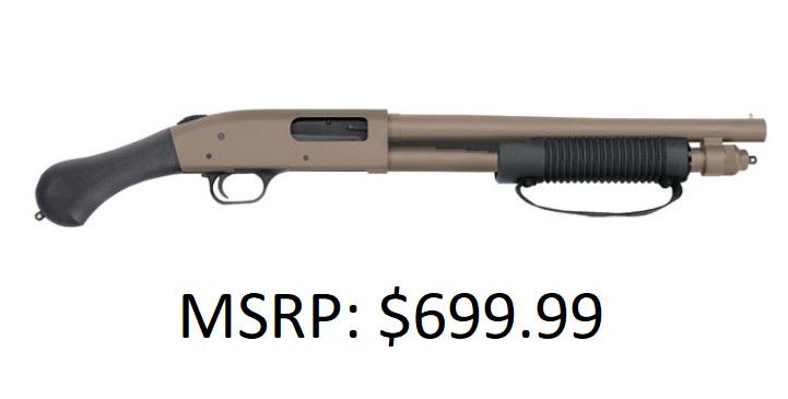 Mossberg 590 Shockwave 12 GA FDE Shotgun: Brand New, FDE Cerakote Finish, 5+1 Capacity, Fixed Sights