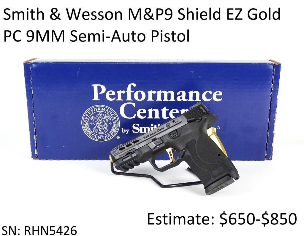 Smith & Wesson M&P9 Shield EZ Gold 9mm Handgun: Smith & Wesson M&P9 Shield EZ Gold 9mm Handgun
