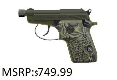 Beretta 21A Bobcat Covert 22 LR Green Pistol: Beretta 21A Bobcat Covert 22 LR Green Pistol