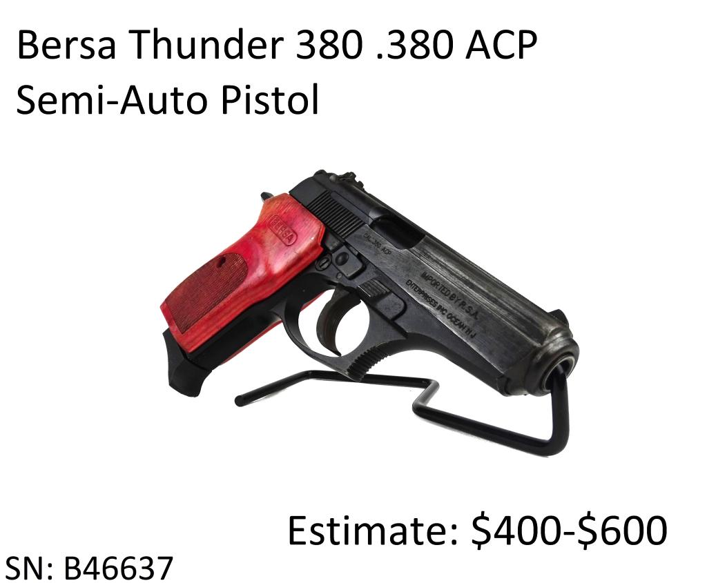 Bersa Thunder 380 .380 ACP Semi-Auto Pistol: Bersa Thunder 380 .380 ACP Semi-Auto Pistol