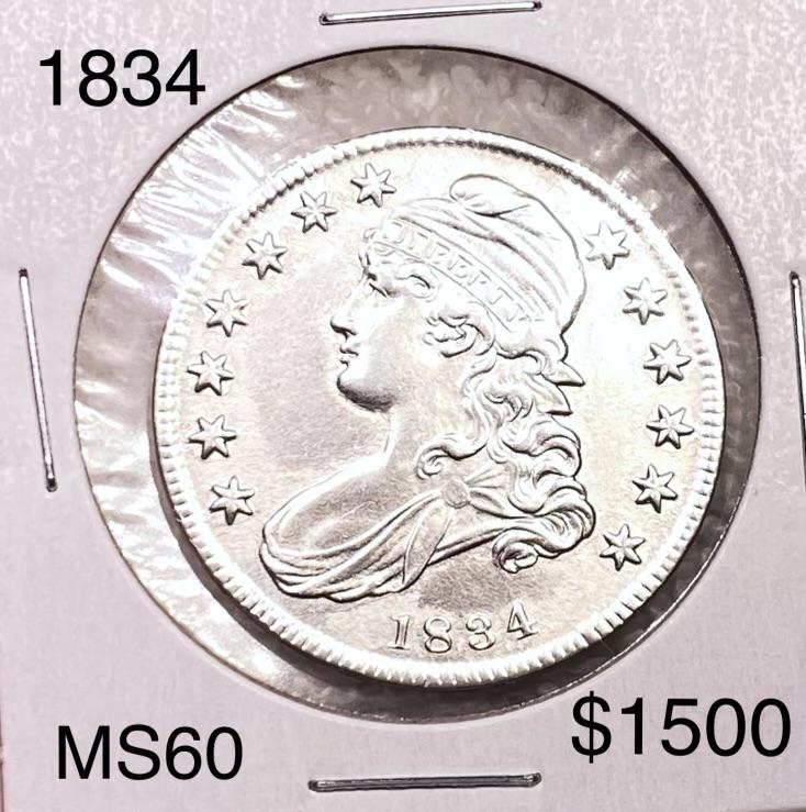1834 Capped Bust Half Dollar UNCIRCULATED: 1834 Capped Bust Half Dollar UNCIRCULATED