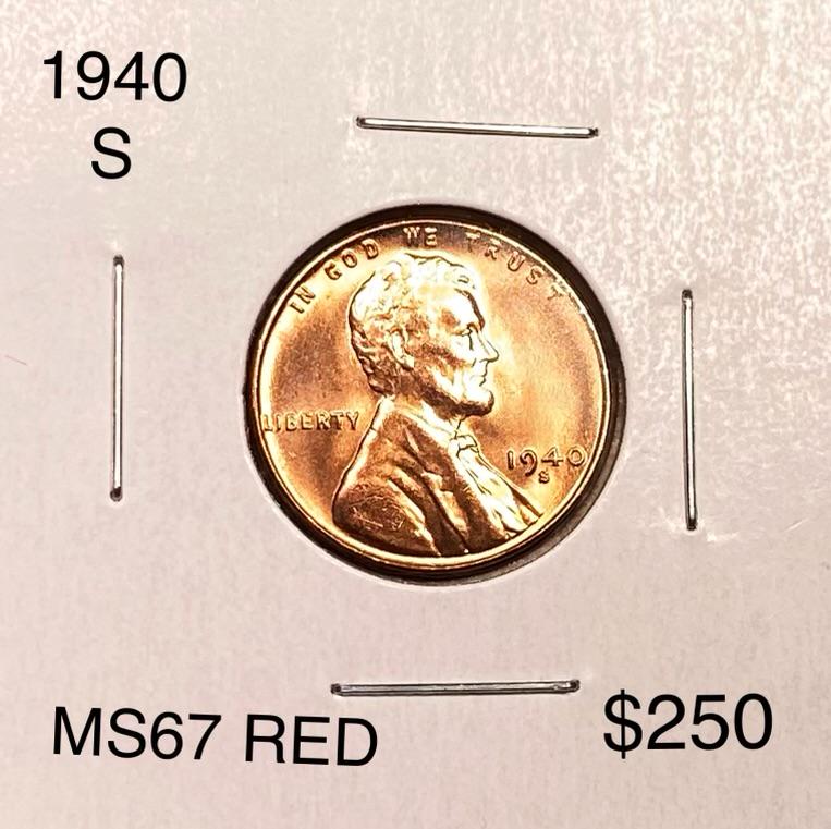 1940-S Lincoln Wheat Penny SUPERB GEM BU RED: 1940-S Lincoln Wheat Penny SUPERB GEM BU RED