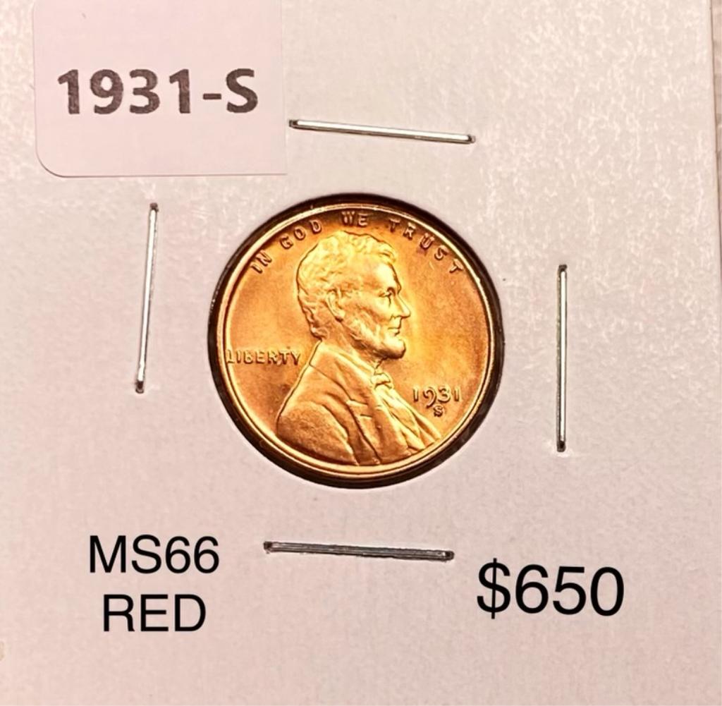 1931-S Lincoln Wheat Penny SUPERB GEM BU RED: 1931-S Lincoln Wheat Penny SUPERB GEM BU RED