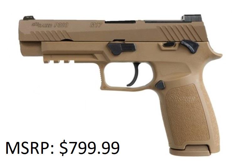 Sig Sauer p320 M17 9mm FDE Pistol: Sig Sauer p320 M17 9mm FDE Pistol