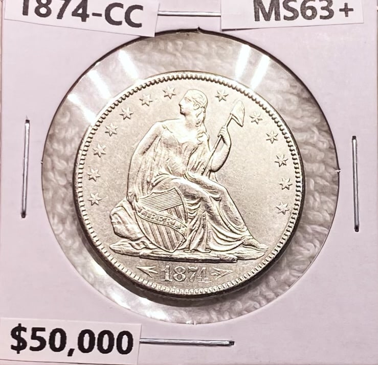 1874-CC Seated Half Dollar CHOICE BU (1 of 2)