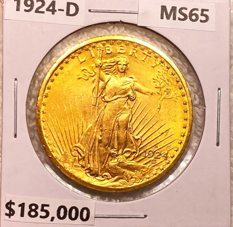1924-D $20 Gold Double Eagle GEM BU (1 of 2)