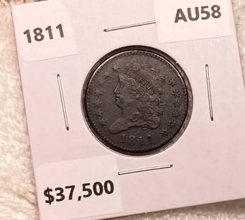 1811 Classic Head Half Cent AU58: 1811 Classic Head Half Cent AU58