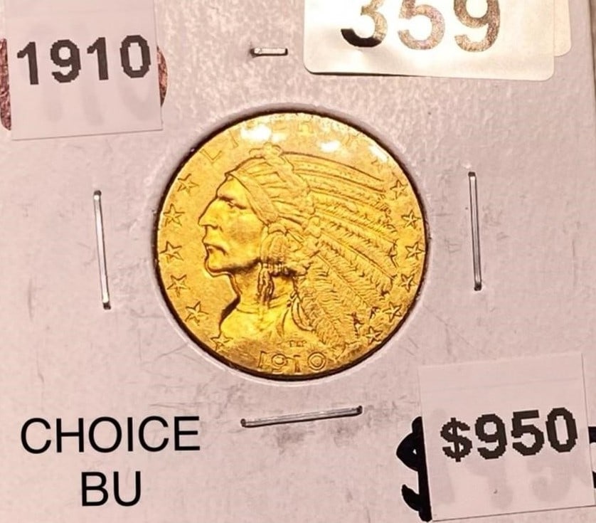 1910 $5 Gold Half Eagle CHOICE BU: 1910 $5 Gold Half Eagle CHOICE BU
