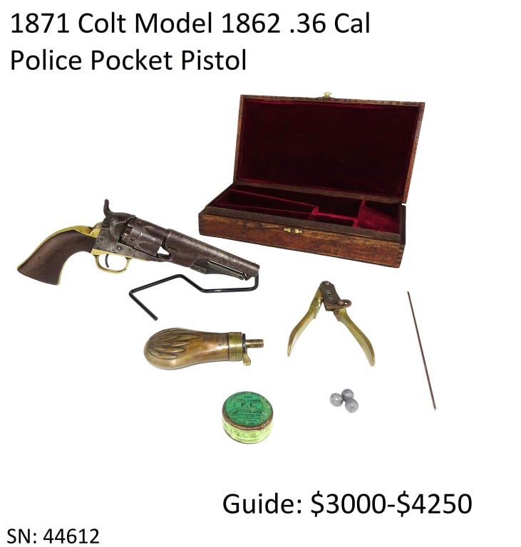 1871 Colt Model 1862 .36 Cal Police Pocket Pistol: 1871 Colt Model 1862 .36 Cal Police Pocket Pistol