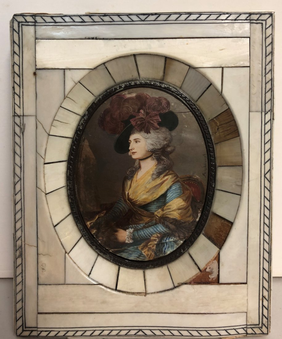 Gainsborough Miniature Portrait on Natural Fiber (1 of 6)