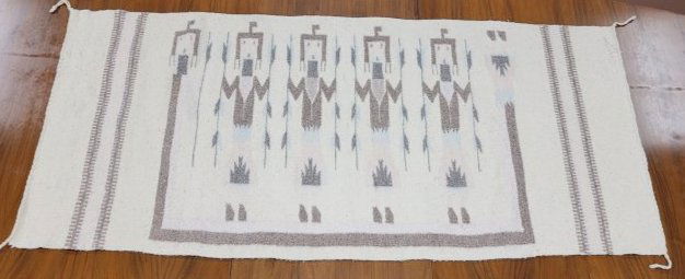Vintage Navajo Rug Pictorial Yei Weaving Signed (1 of 5)