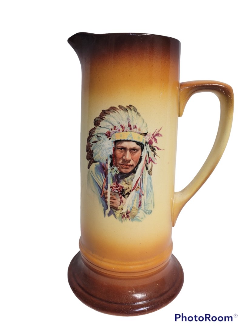 Indian Chief Limoges Porcelain Pitcher (1 of 7)