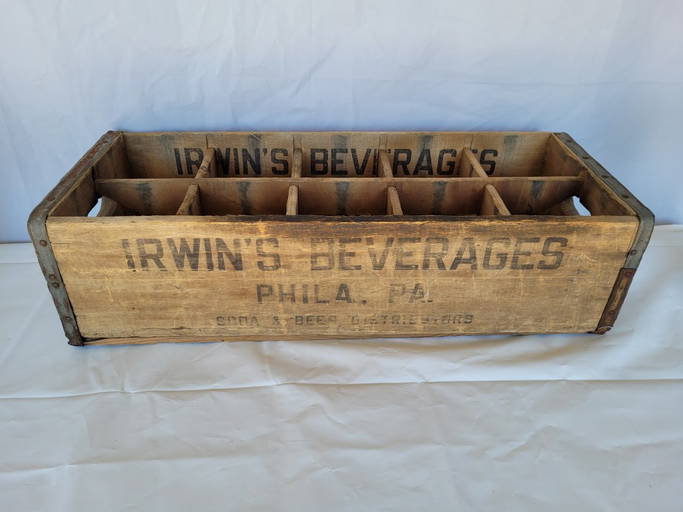 Antique Seltzer Bottle Crate Irwins