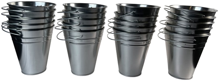 Lot of 12 Galvanized Metal Pails