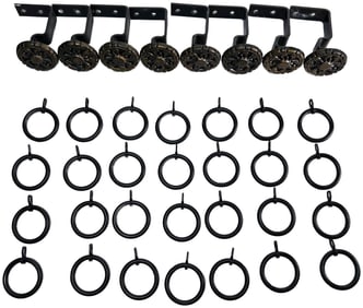 Old World Bronze Mediterranean Curtain Tiebacks (8) with 28 Rings