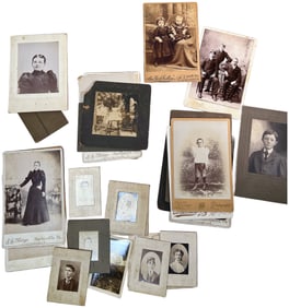 Vintage Photograph Collection in 8x9 Box - Early 20th Century