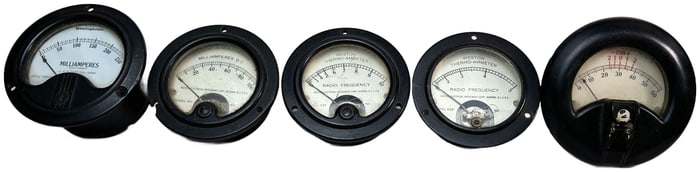 Lot of 5 Vintage Westinghouse Milliamp DC Meters - Untested