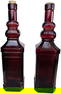 Lot of 2 Purple Vintage-Inspired Glass Bottles with Corks