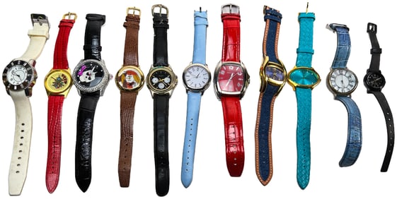 Lot of 11 Women's Watches with Colorful Straps