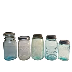 Lot of 5 Assorted Antique Mason Jars