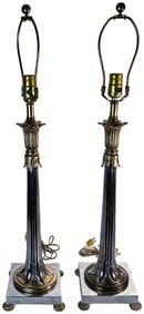 Lot of 2 20th Century Tyndale Brass Table Lamps - Chicago