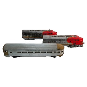 Set of 3 Vintage Lionel Trains - 2434 Sante Fe and Lionel Lines