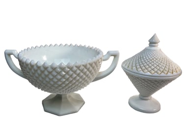 Vintage Westmoreland Milk Glass Bowls - Set of Two