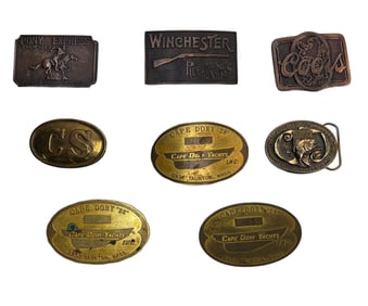 Lot of 8 Vintage Belt Buckles and Plates