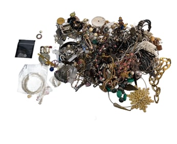 Large Box of Assorted Costume Jewelry and Accessories