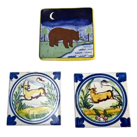 Set of Hand Painted Mexican and Delft Tiles