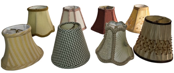 Lot of 8 Small Vintage Lampshades