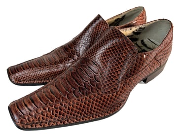 Moretti Black Label Crocodile Style Shoes - Size 10.5-11